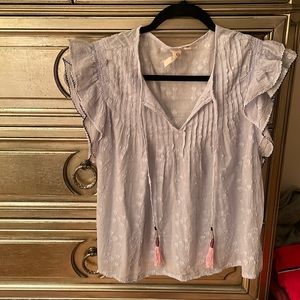 Anthropologie Dolan light blue ruffle blouse